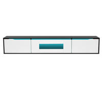 TV-ELEMENT180CM HochglanzSchwarzWeiß LEDBeleuchtung Wandmontage - Schwarz, Holz (46/17/142cm) - Raelunyi