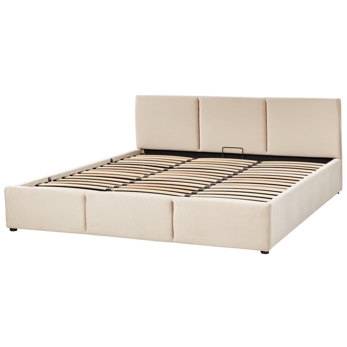 POLSTERBETT 180/200cm Helles Beige Bousse - Beige, Textil (180/200cm) - Beliani