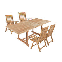 GARTEN-SITZGRUPPE Mads 5-teilig Gartenmöbel-Set - Teakfarben, Holz - DELUKE