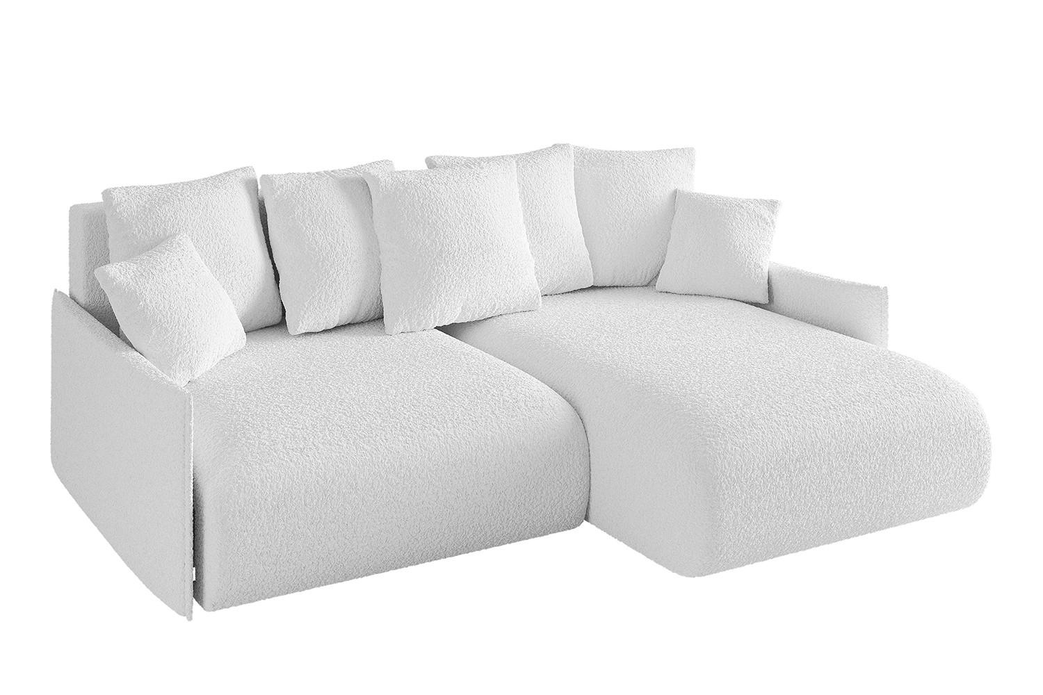 ALTDECOR ROHOVÁ SEDACÍ SOUPRAVA, otoman vpravo ONESK-L -v1 216x177x72 bílá buklé