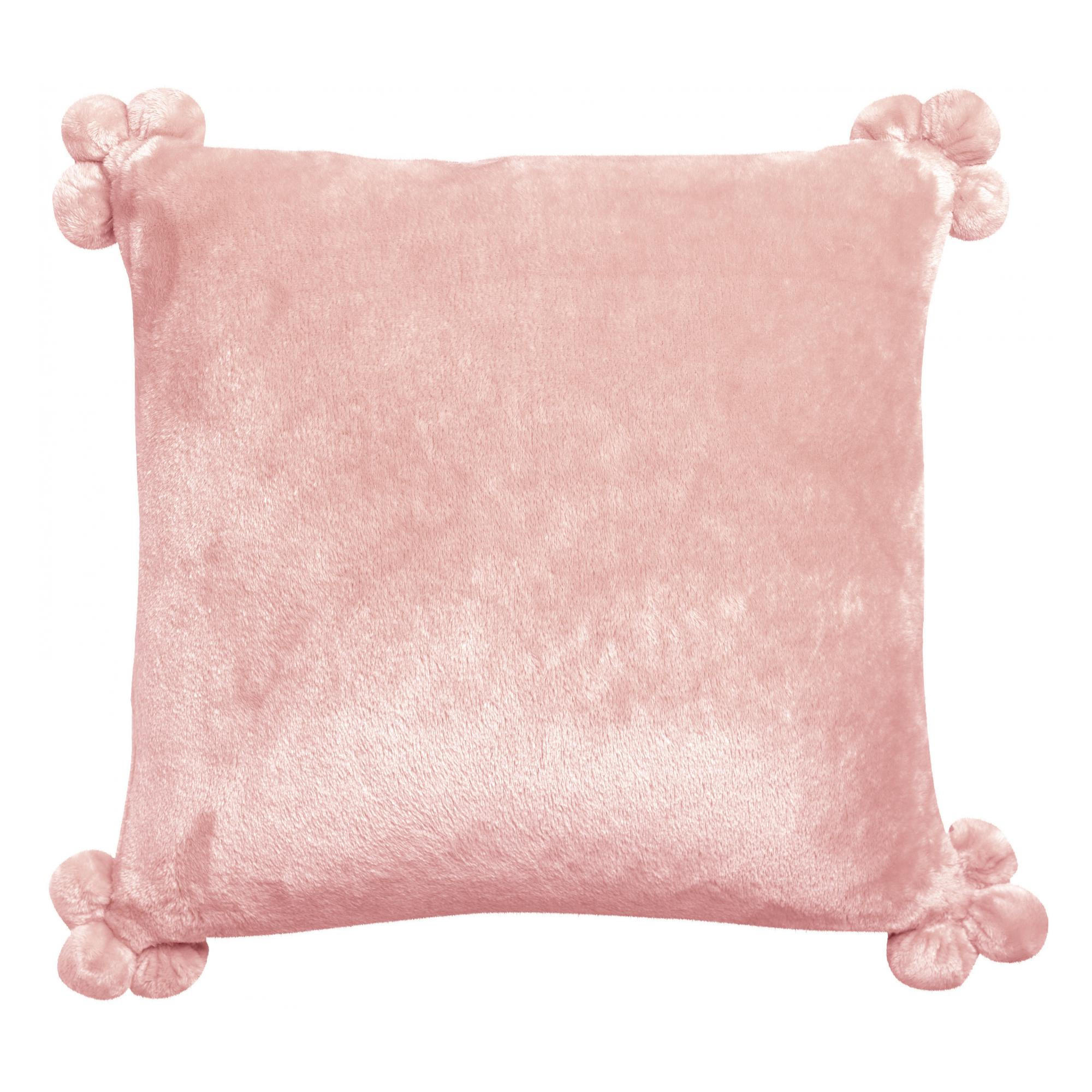 KISSEN Tender Pompons weißdorn 45 x 45 cm - Altrosa, Textil (45/45cm) - Vivaraise