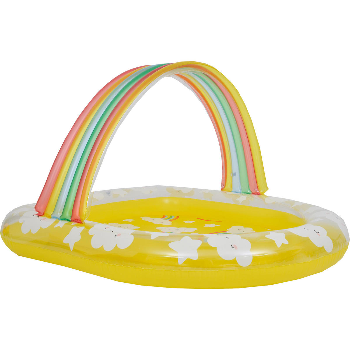 PLANSCHBECKEN Regenbogen 144 x 128 x 84 cm mit Bogen Spielpool - Gelb, Kunststoff (144/128/84cm) - Avenli