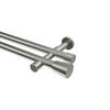 GARDINENSTANGEN-SET Prestige Sitra 320 cm (geteilt in 2 x 160 cm), 2-läufig (ohne Ringe), 20 mm Ø Edelstahl-Optik - Edelstahlfarben, Metall (320cm) - INTERDECO