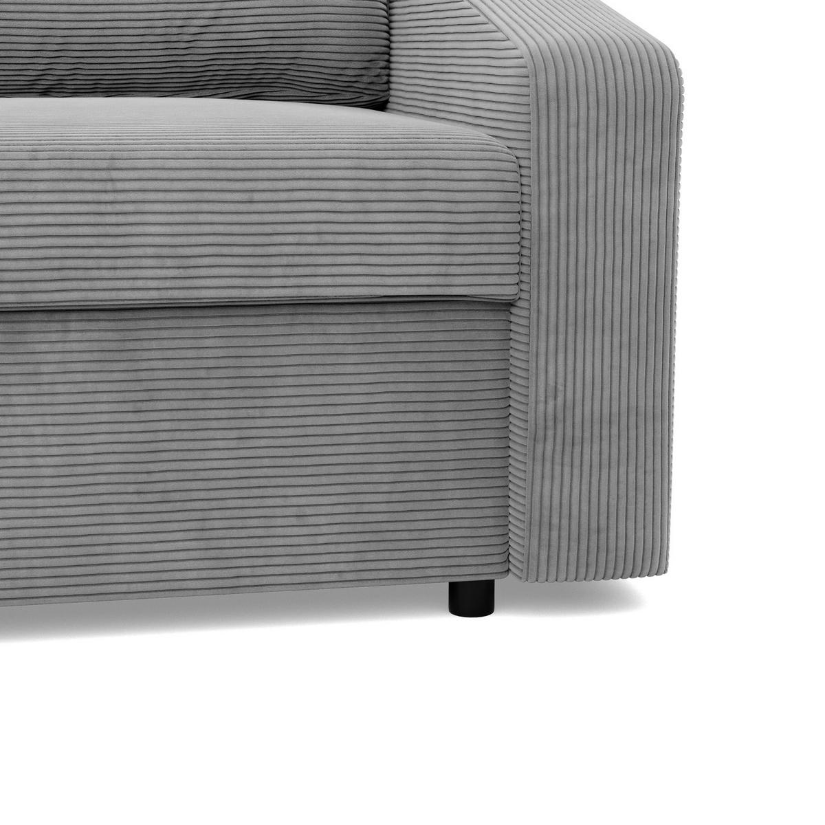 SOFA 2-SITZER MIT SCHLAFFUNKTION NEO, Cord - Grau - Hellgrau, Textil (148/90/87cm)