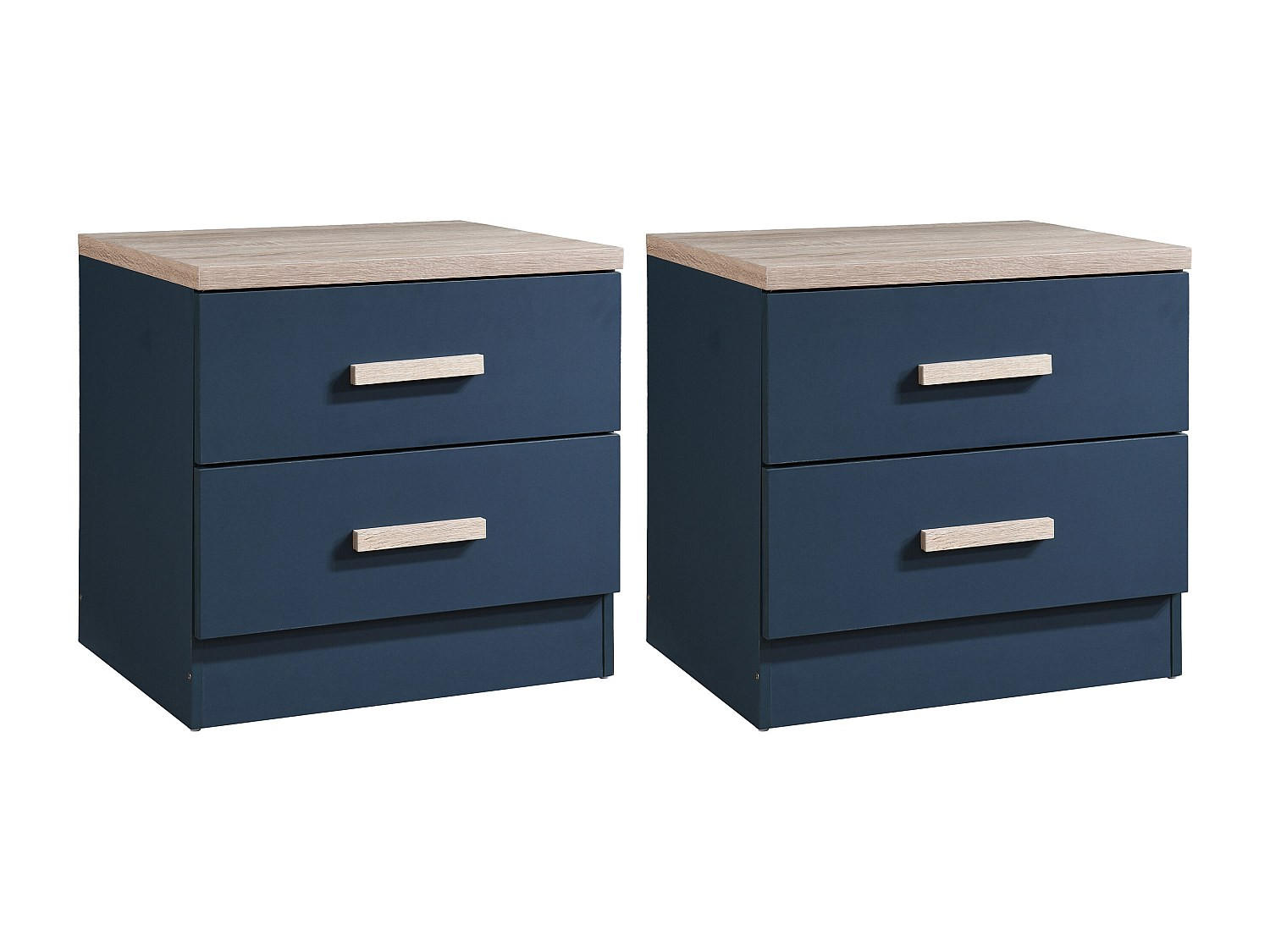 NACHTTISCH - 50 cm x 40 cm - Holz, Platte - Blau, Naturfarben Hell SKAIDO - Blau/Naturfarben, Holz (50/50/40cm) - Vente-Unique