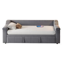 SCHLAFSOFA ausziehbar 90/180x190 cm Samt Grey - Grau, Metall (90/190cm) - Meubliv