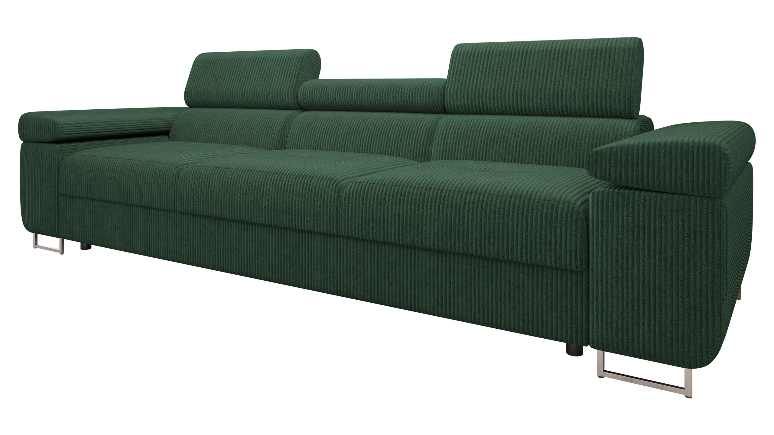 CANAPEA Torezio 3 Reiat - verde, material textil/lemn (263/90/102cm) - MIRJAN24