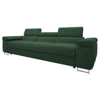 CANAPEA Torezio 3 Reiat - verde, material textil/lemn (263/90/102cm) - MIRJAN24