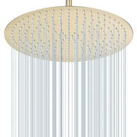 REGENDUSCHE 40 cm Edelstahl gebürstetes Gold - Goldfarben, Metall (40.6/12.7/40.6cm)