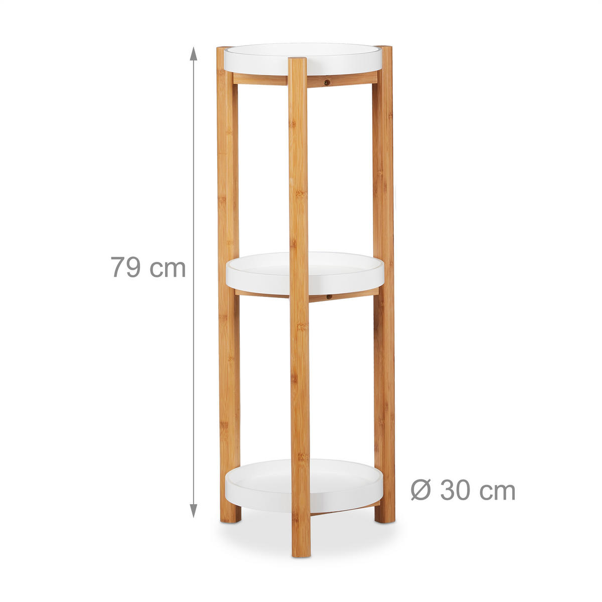 BLUMENREGAL - Hellbraun, Holz/Holzwerkstoff (30/79/30cm) - Relaxdays
