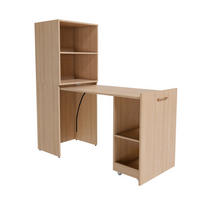 ECKSCHREIBTISCH DE-37446 ausziehbar mit verstellbaren Ablagen Helle Eiche - Naturfarben, Holzwerkstoff (40/55/136cm) - ComfortXL