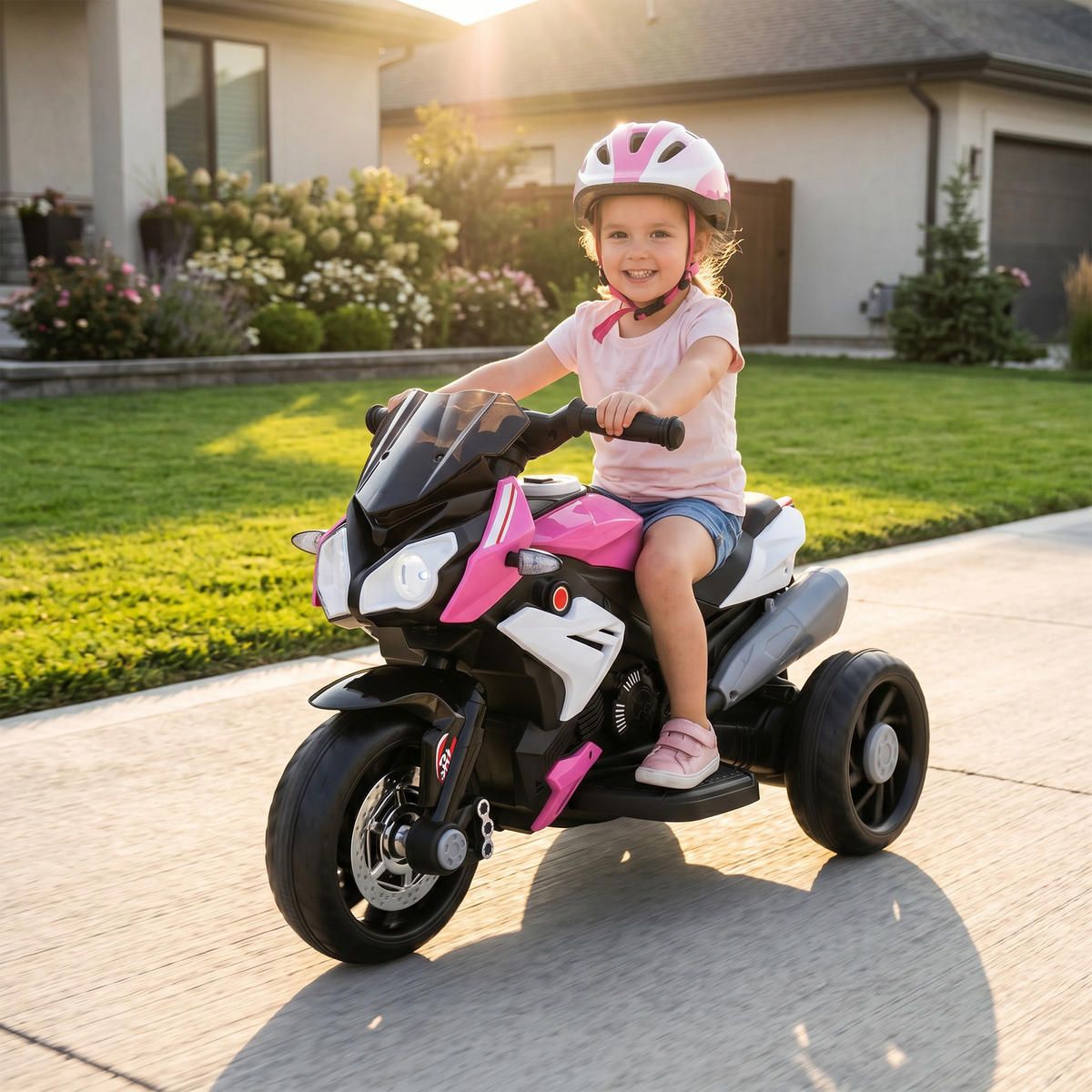 KINDER-ELEKTROMOTORRAD Kunststoff Metall Rosa - Rosa, Kunststoff (86/42/52cm) - HOMCOM