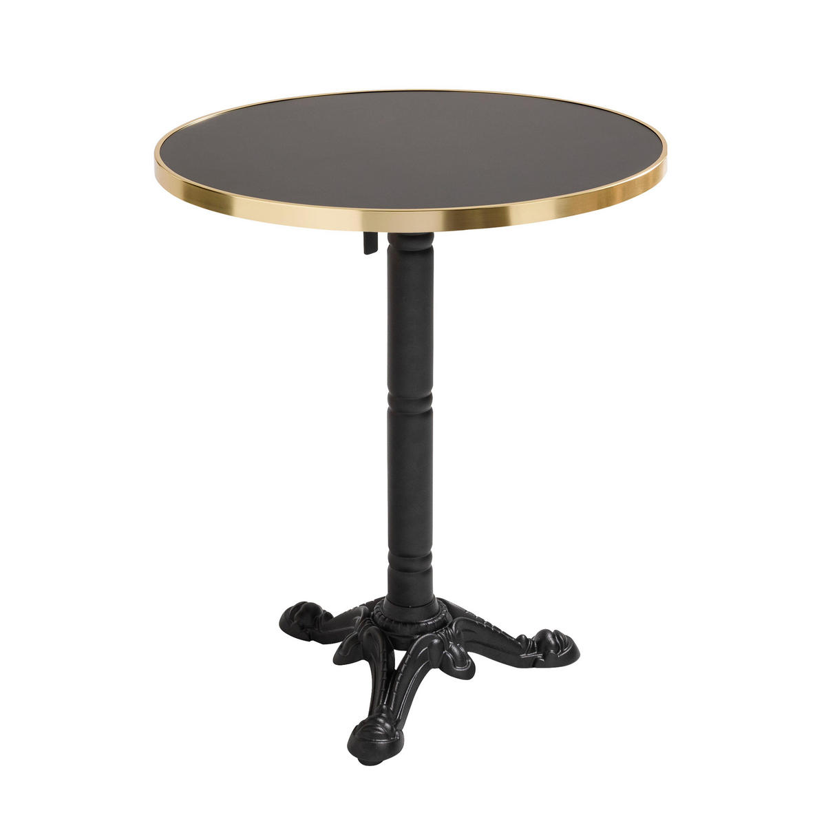 TISCHPLATTE runder 60 cm, Schwarz - Goldfarben/Schwarz, Metall (60/2.5/60cm) - Oviala