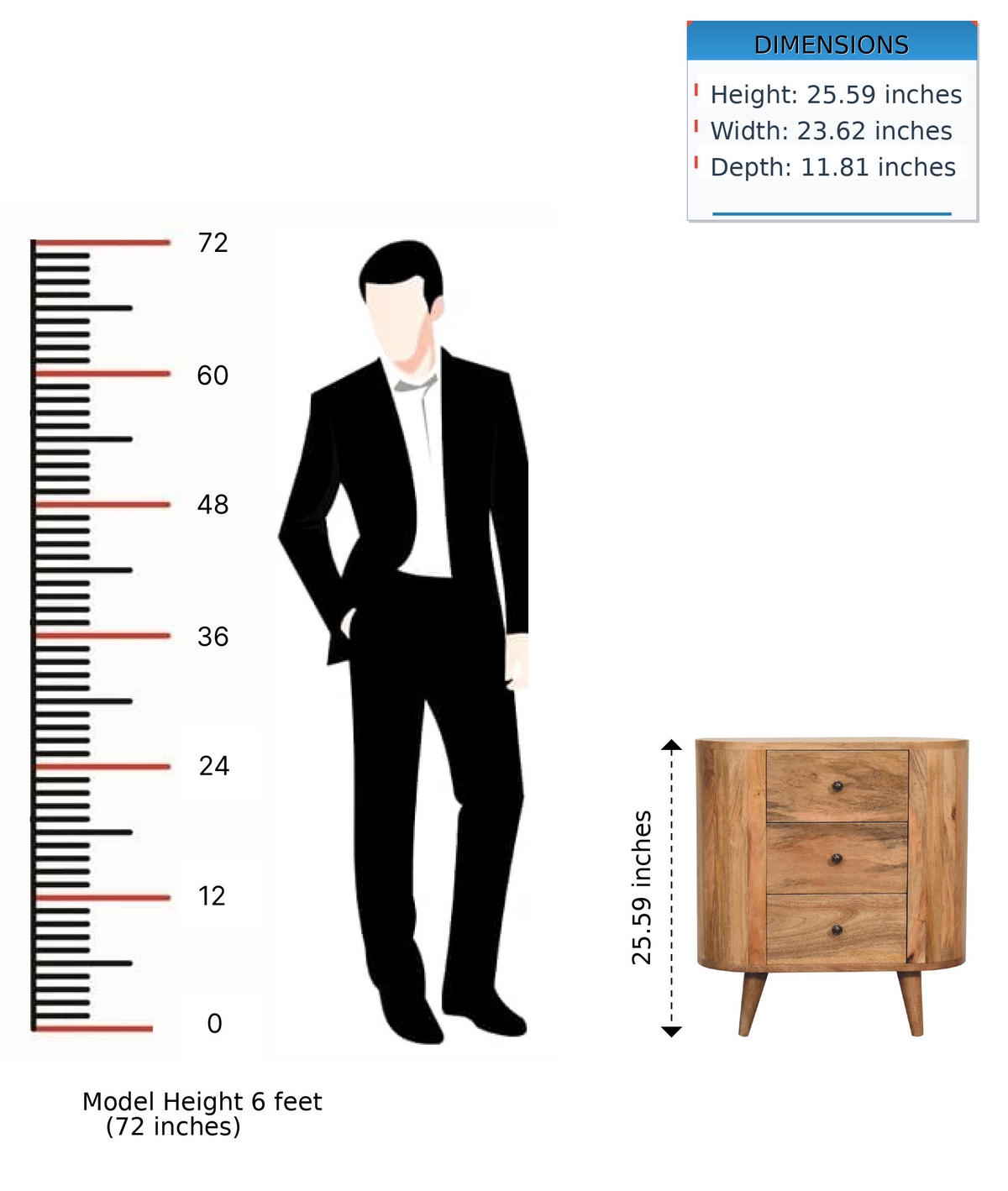 SCHRANK in Eichengleichem Finish, 3-Schublades, Beige - Messingfarben/Braun, Holz/Metall (60/65/30cm) - Artisan Furniture