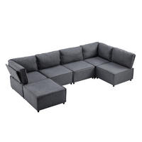 WOHNLANDSCHAFT DE-35016 flexibel kombinierbar Dunkelgrau - Dunkelgrau, Holzwerkstoff (152/77/308cm) - ComfortXL