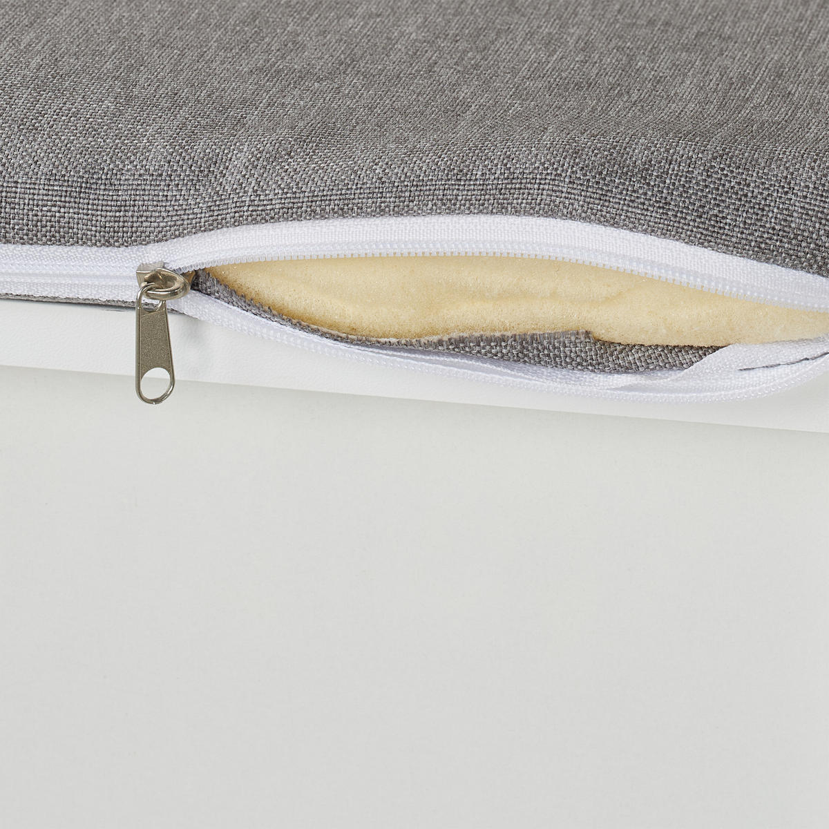 SCHUHBANK - Weiß/Grau, Holz/Holzwerkstoff (78.5/48/30cm) - Relaxdays