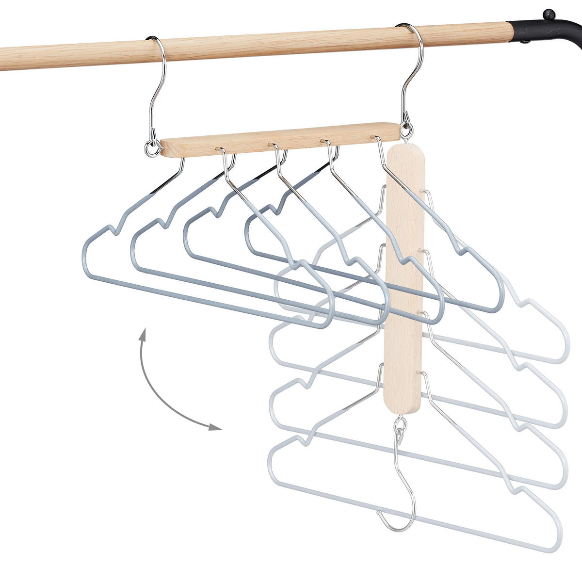 VIACÚČELOVÝ hák - viacfarebná, kov/drevo (2cm) - Relaxdays