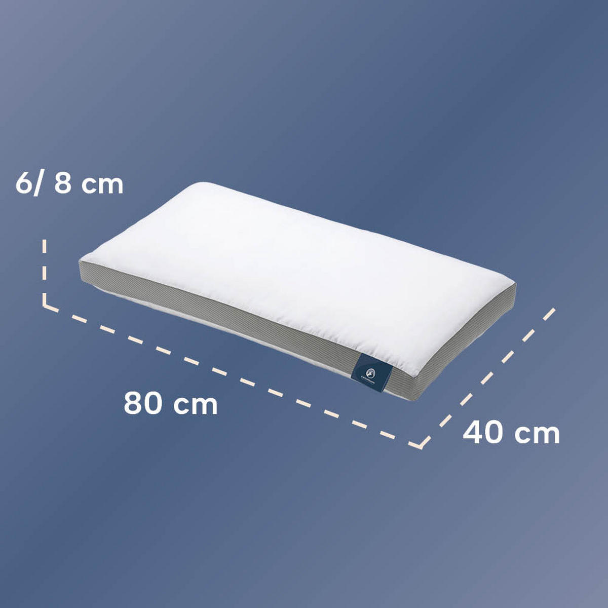 KOPFKISSEN kühlend COOL HEAD, Nackenstützkissen, 40x80 mit 6cm Aussensteg, Rücken- & Seitenschläfer - Weiß, Textil (40/80cm) - casimum