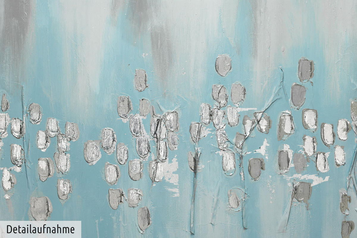 ACRYLBILD HANDGEMALT 100/75 cm - Blau/Beige, Holz/Textil (100/75cm) - KUNSTLOFT