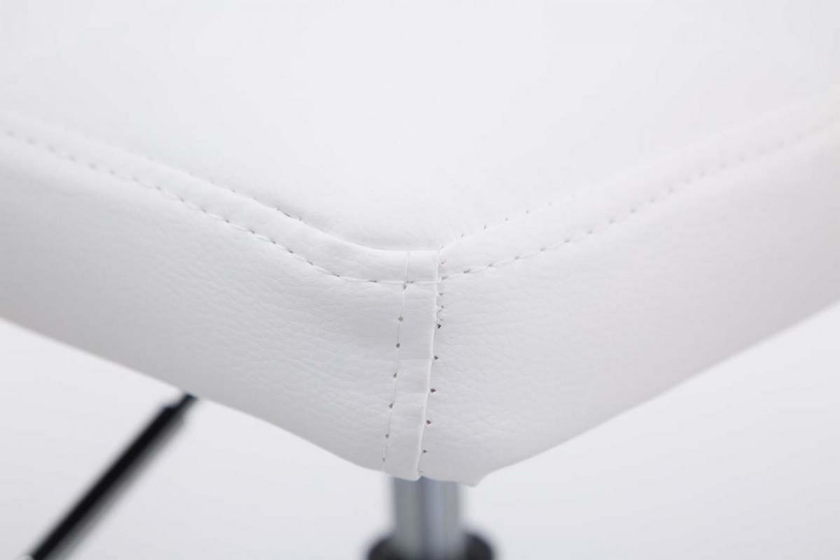 DREHSTUHL 2er Set Lederlook weiß - Chromfarben/Weiß, Textil/Metall (44/74/49cm) - CLP