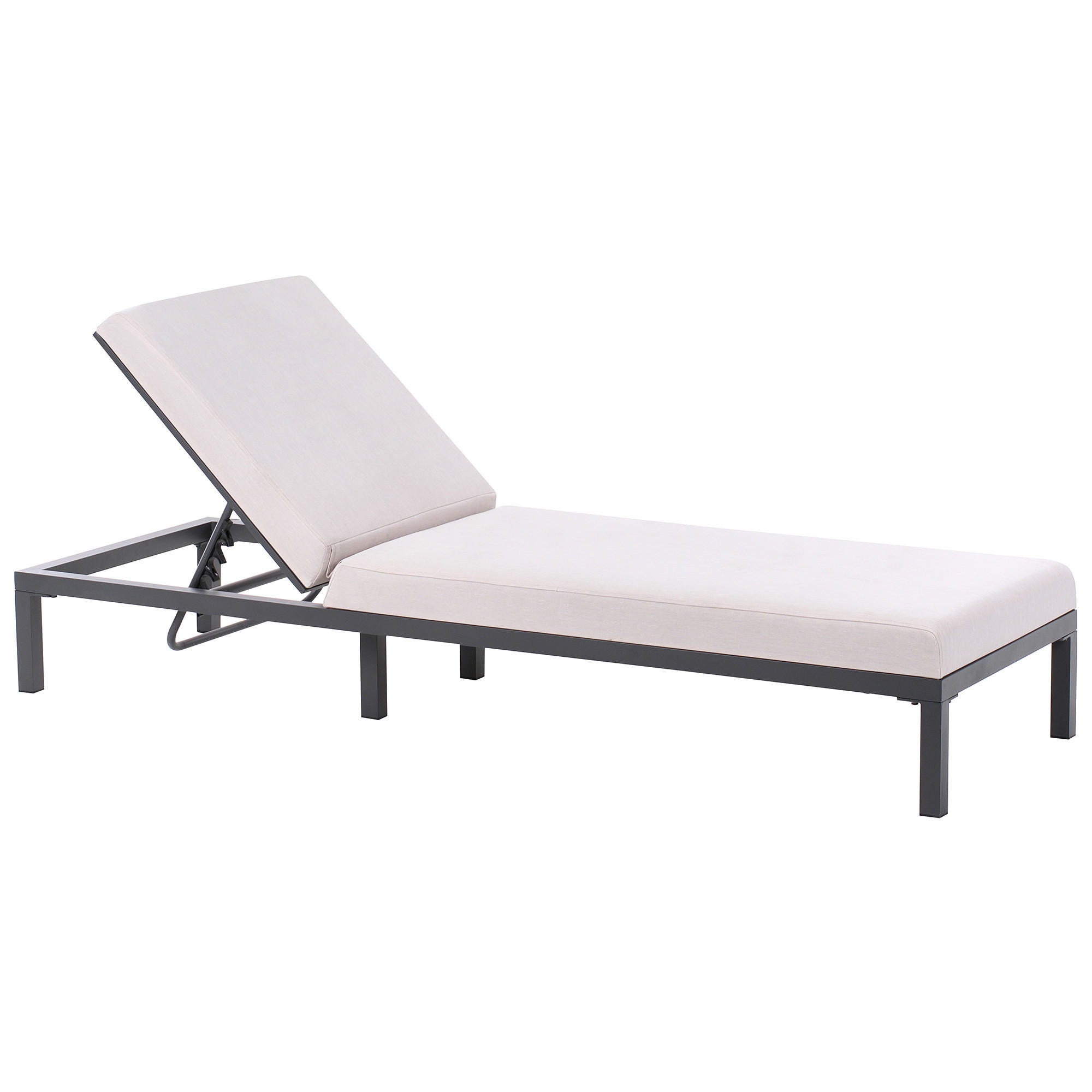 SONNENLIEGE mit Kissen Hellbeige Lariano - Beige, Metall (72/37/204cm)