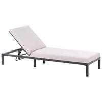 SONNENLIEGE mit Kissen Hellbeige Lariano - Beige, Metall (72/37/204cm)