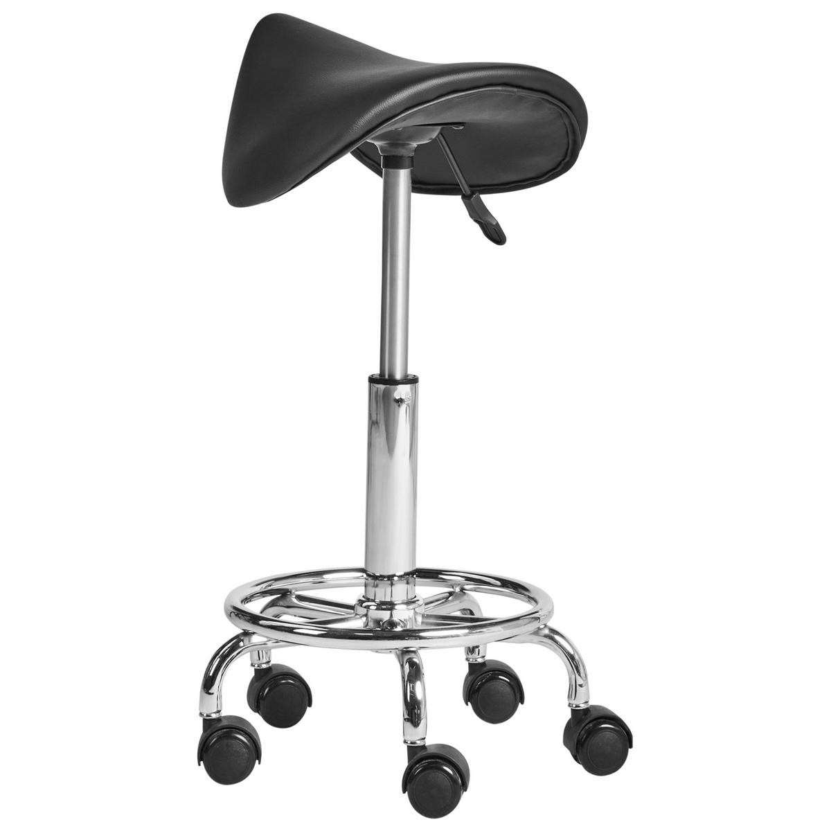 DREHHOCKER Kunstleder Schwarz Dumont - Schwarz, Kunststoff (38/53/38cm) - Beliani