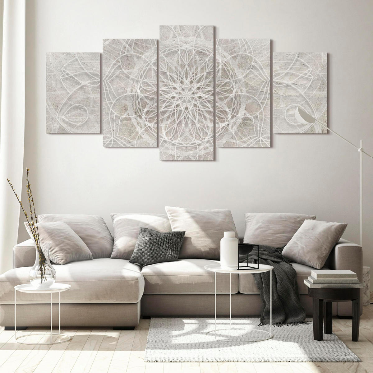 LEINWANDBILD Boho 5-tlg. 100x50 cm - Multicolor, Holz (100/50cm) - LUMASOUL