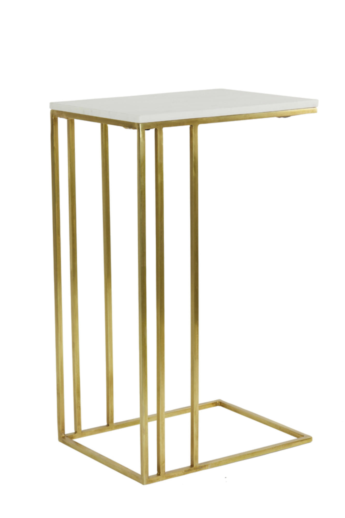 BEISTELLTISCH Roshan Weiß 41/31/71 cm - Weiß, Stein (41/31/71cm) - Light & Living