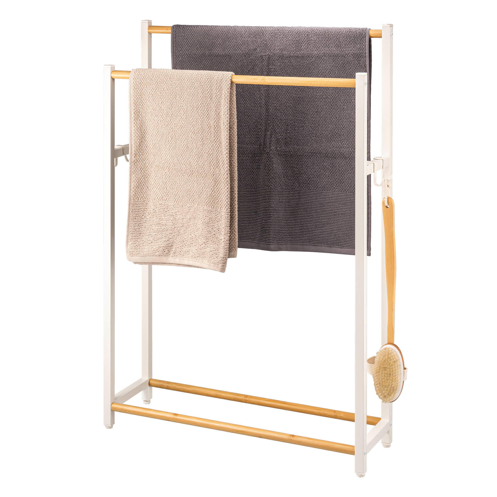 eluno Stand-Handtuchhalter, Weiß 65x96x21 cm