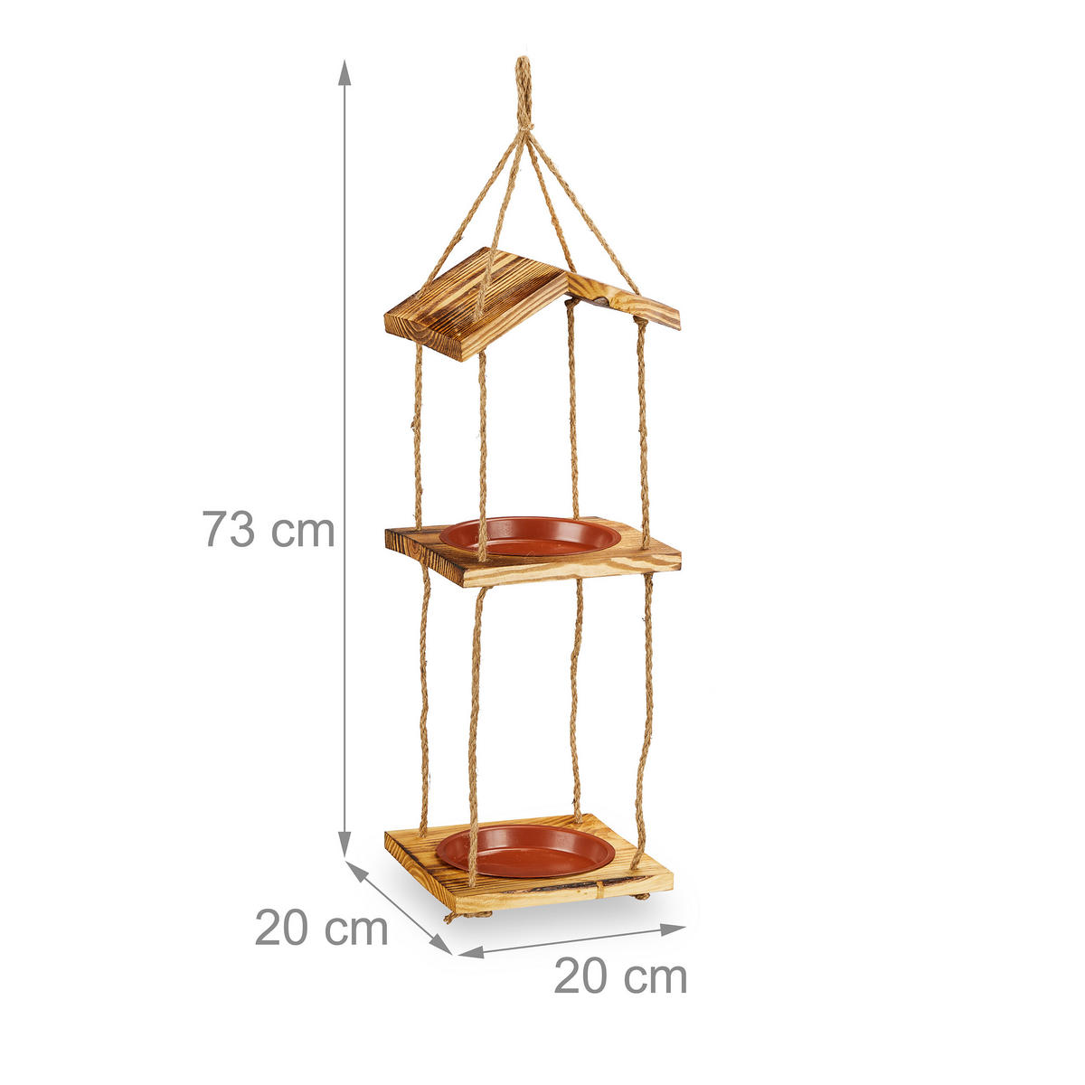 VOGELFUTTERHAUS - Hellbraun, Holz/Kunststoff (20/73/20cm) - Relaxdays
