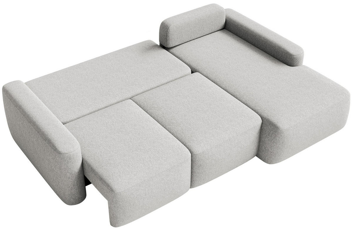 ECKSOFA Carnos Mini Graubeige Chenille - Taupe/Schwarz, Kunststoff/Textil (164/238cm) - Selsey