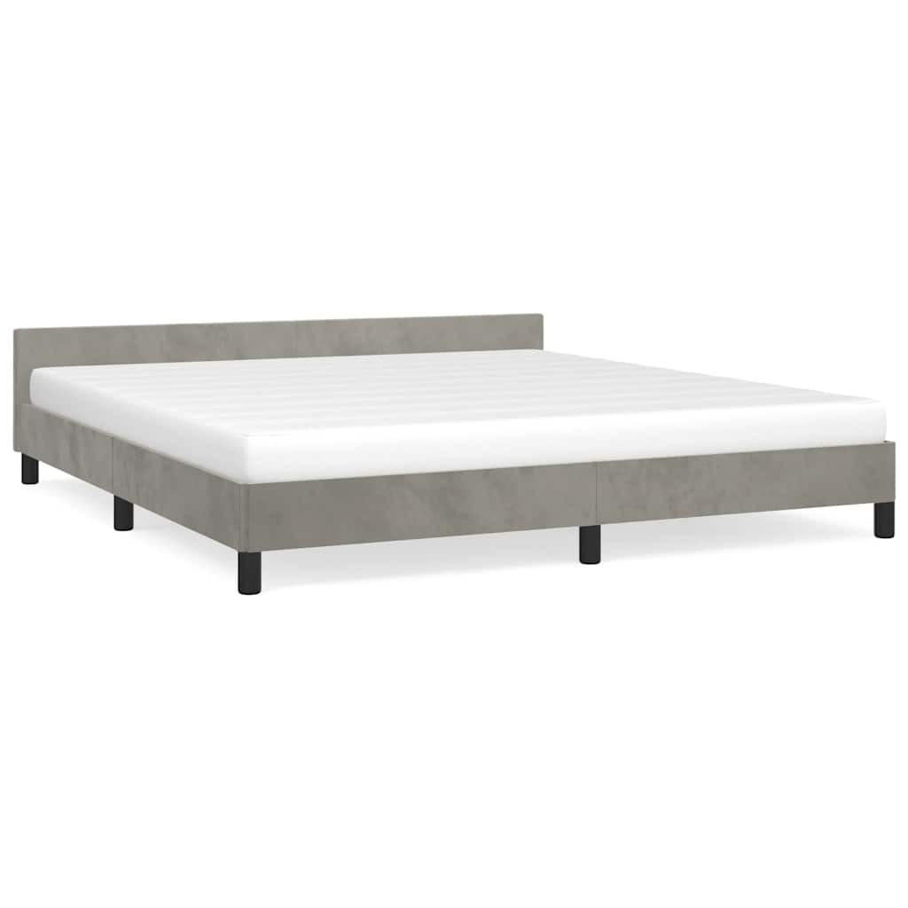 BETTGESTELL Ohne Matratze Hellgrau 180/200 Cm Samt - Grau, Holz (180/200cm) - vidaXL