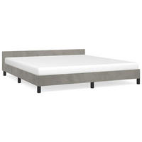 BETTGESTELL Ohne Matratze Hellgrau 180/200 Cm Samt - Grau, Holz (180/200cm) - vidaXL