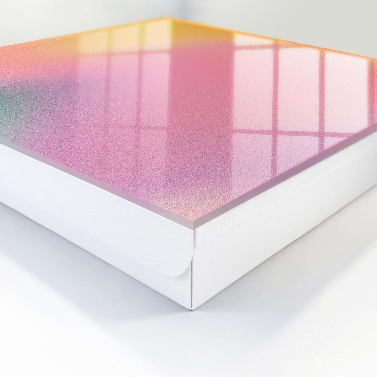 SCHLÜSSELBOX Weiß 30x30 cm – Türöffnung nach rechts - Farbverlauf - Pink, Metall (30/30/5cm) - TULUP