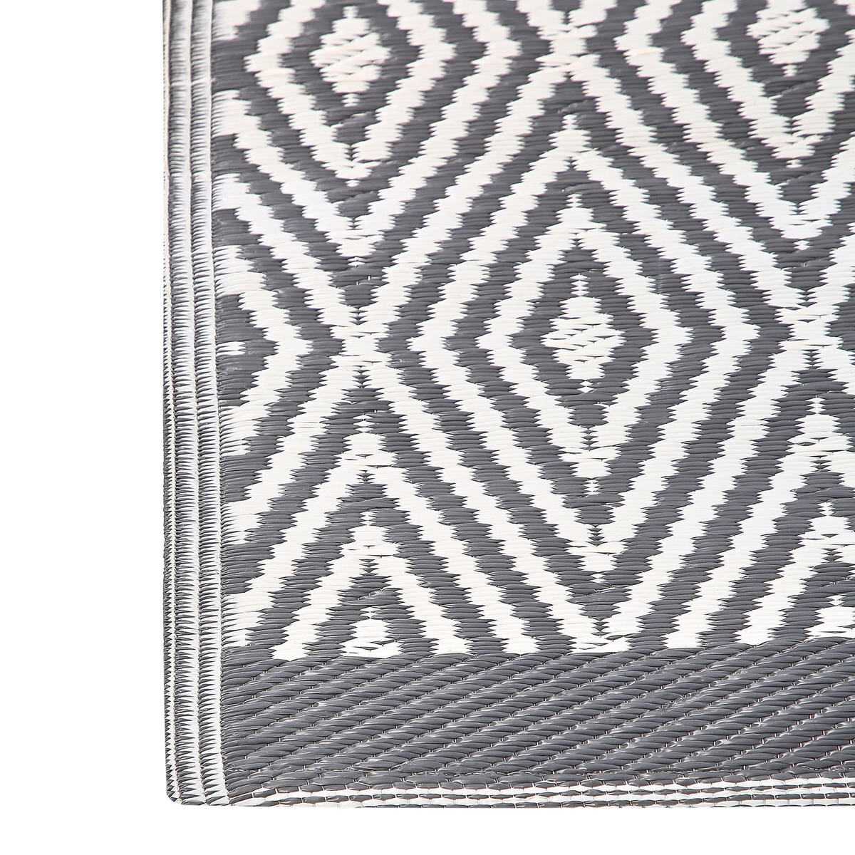 OUTDOORTEPPICH Sikar 180/120 cm - Weiß/Grau, Kunststoff (180/120cm) - Beliani