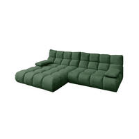 ECKSOFA VIVIEN Smaragdgrün Velvet - Smaragdgrün/Schwarz, Kunststoff/Textil (290/178cm) - KAWOLA