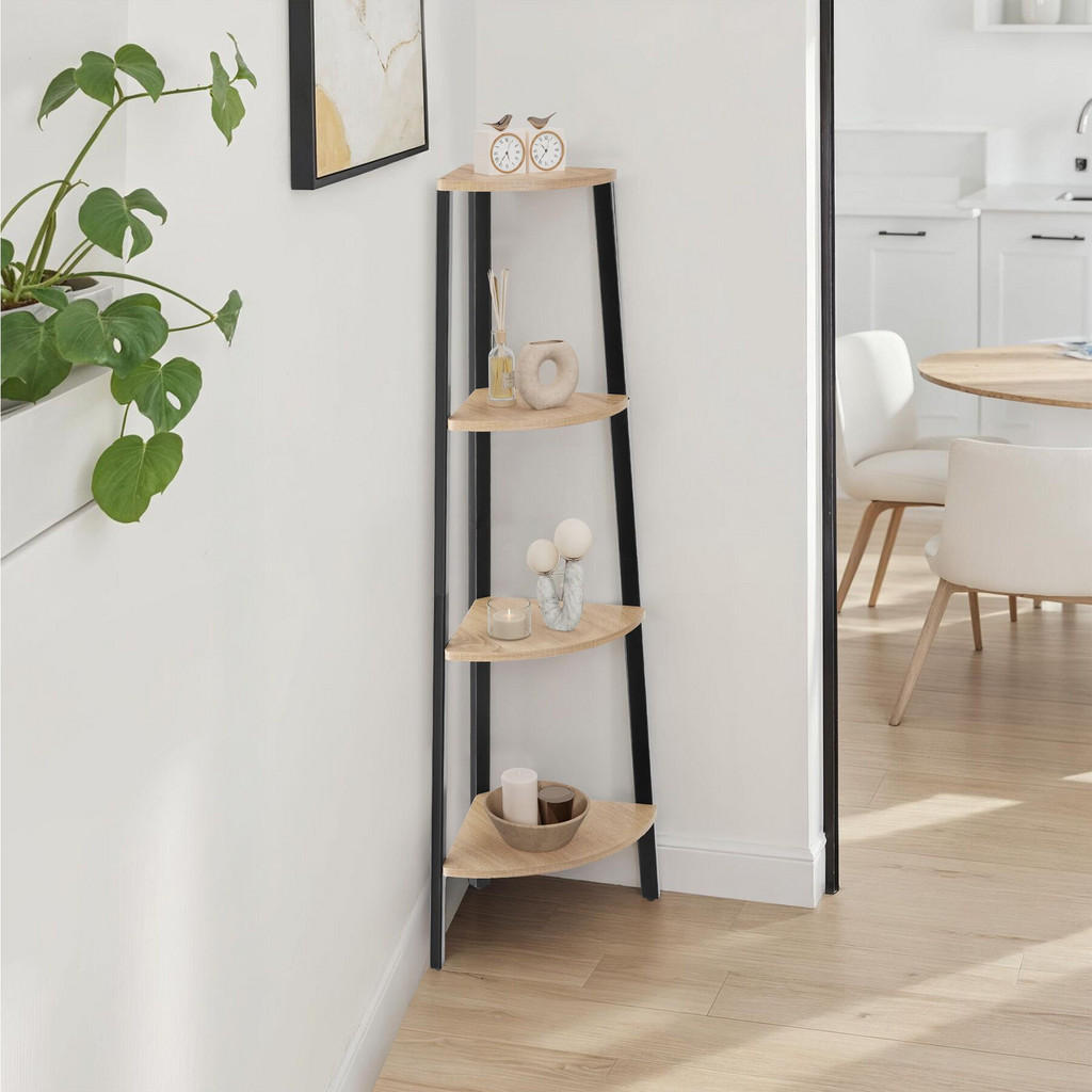 Thumbnail - tectake Eckregal, Natur, Holzwerkstoff, Beton Optik, Quadratisch, 34x125x34 cm, Wohnzimmer, Regale, Eckregale