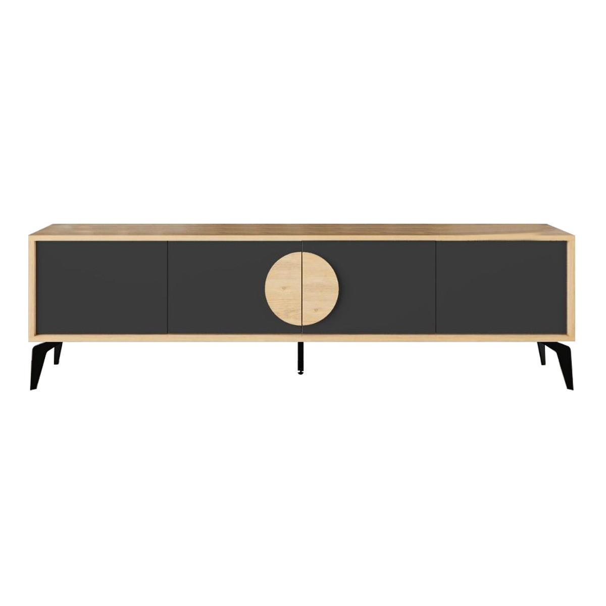 TV-MÖBEL 4 Türen Vae - L180 cm - Eiche Bianco, Holzwerkstoff (35/51/40.9cm) - Calicosy