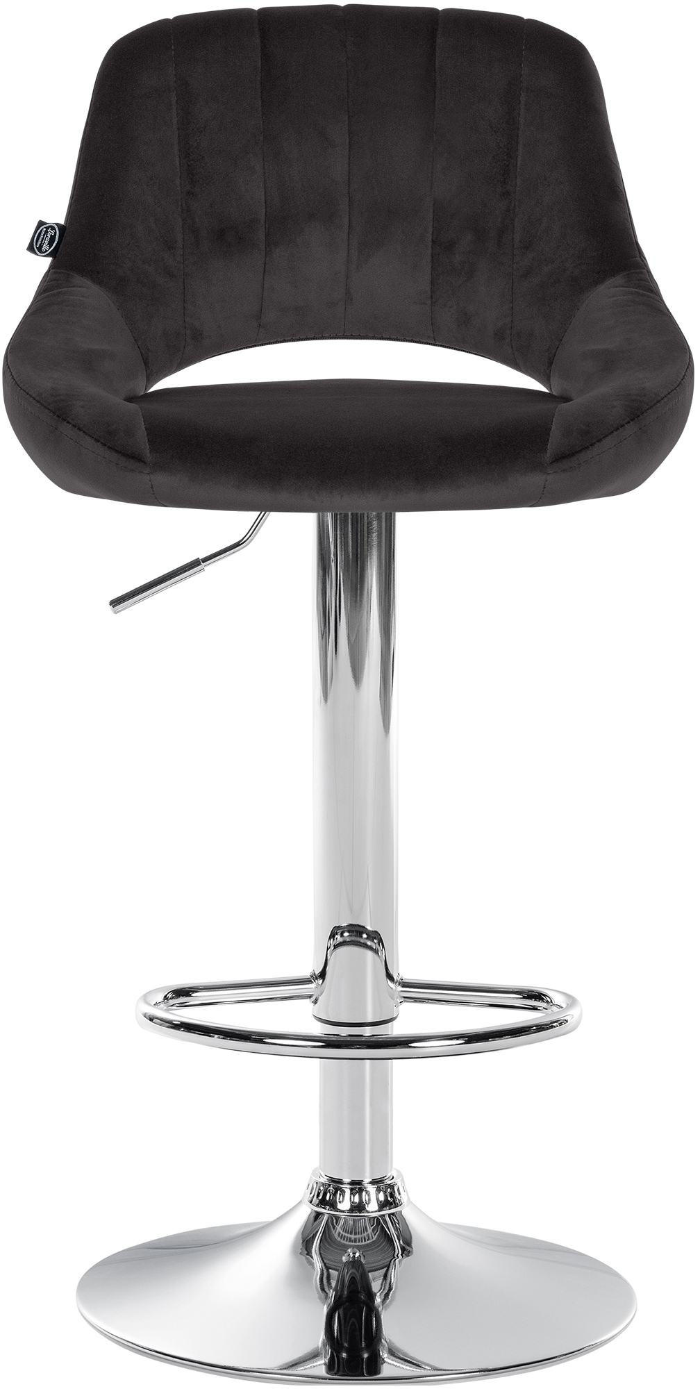 BARHOCKER 2er Set Samt schwarz - Chromfarben/Schwarz, Textil (47/85/48cm) - CLP