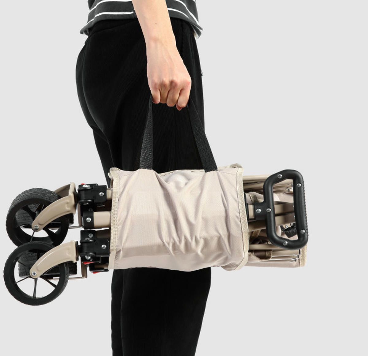 HANDWAGEN, geländegängig faltbar, verstellbarer Griff, beige - Beige, Metall (34/19/43.5cm) - Vallsero
