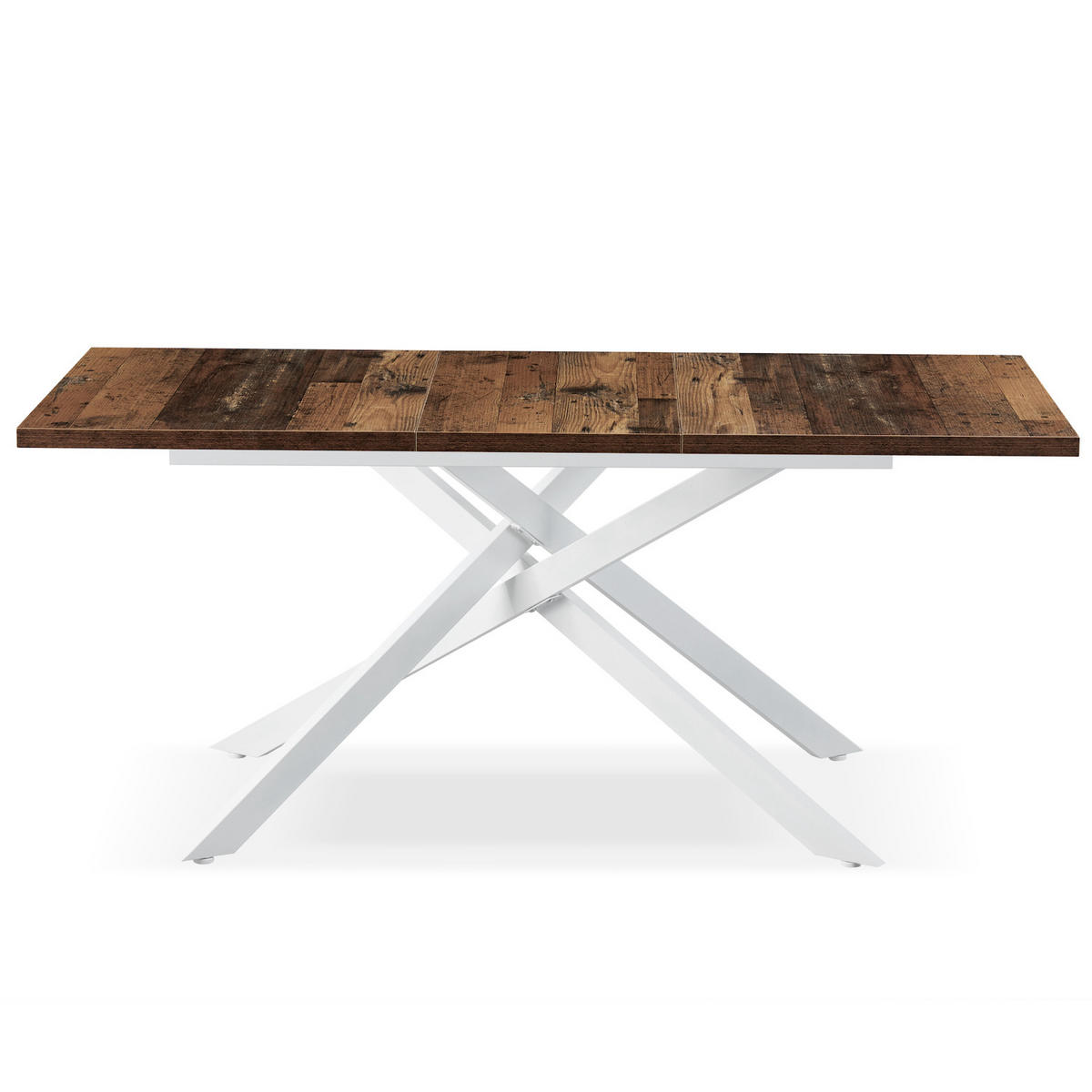ESSTISCH BEA 120-160/80/76 cm Texas-Eiche - Weiß/Braun, Holzwerkstoff/Metall (80/120/76cm) - B&D Home