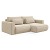 ECKSOFA mit Schlaffunktion Samt Stoff Beige - Beige/Creme, Kunststoff/Textil (240/149cm) - Makamii