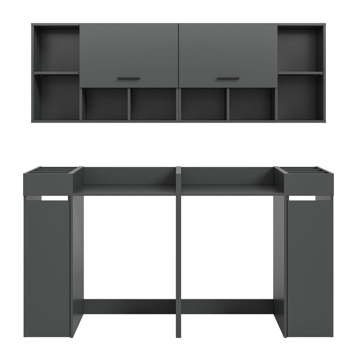 WASCHMASCHIENENUMBAU Set Mixx (B/H/T: ca. 190/195/60 cm) in anthrazit/anthrazit - Anthrazit, Holzwerkstoff (190/195/60cm)