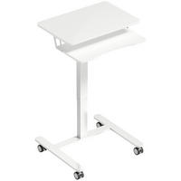 STOLEK NA NOTEBOOK s kolečky MDF ocel bílý - bílá, kov/kompozitní dřevo (65/60/107cm) - HOMCOM