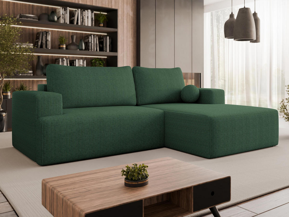 COLTAR Mivo Reiat, Dreapta - verde/negru, material plastic/material textil (163/266cm) - MIRJAN24