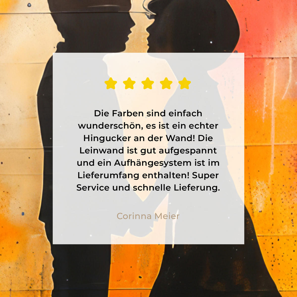 LEINWANDBILD Straßenkunst - Liebe - Graffiti - Kunst - Banksy 80x120 cm - Orange, Textil (80/120cm) - MuchoWow