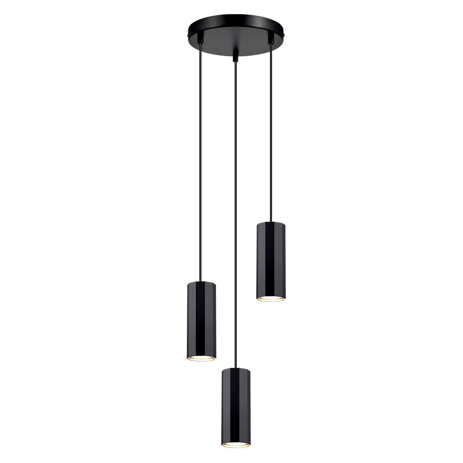 HÄNGELEUCHTE Stärke 3-flammig 20/20/170 cm - Schwarz, Metall (20/20/170cm) - Nettlife
