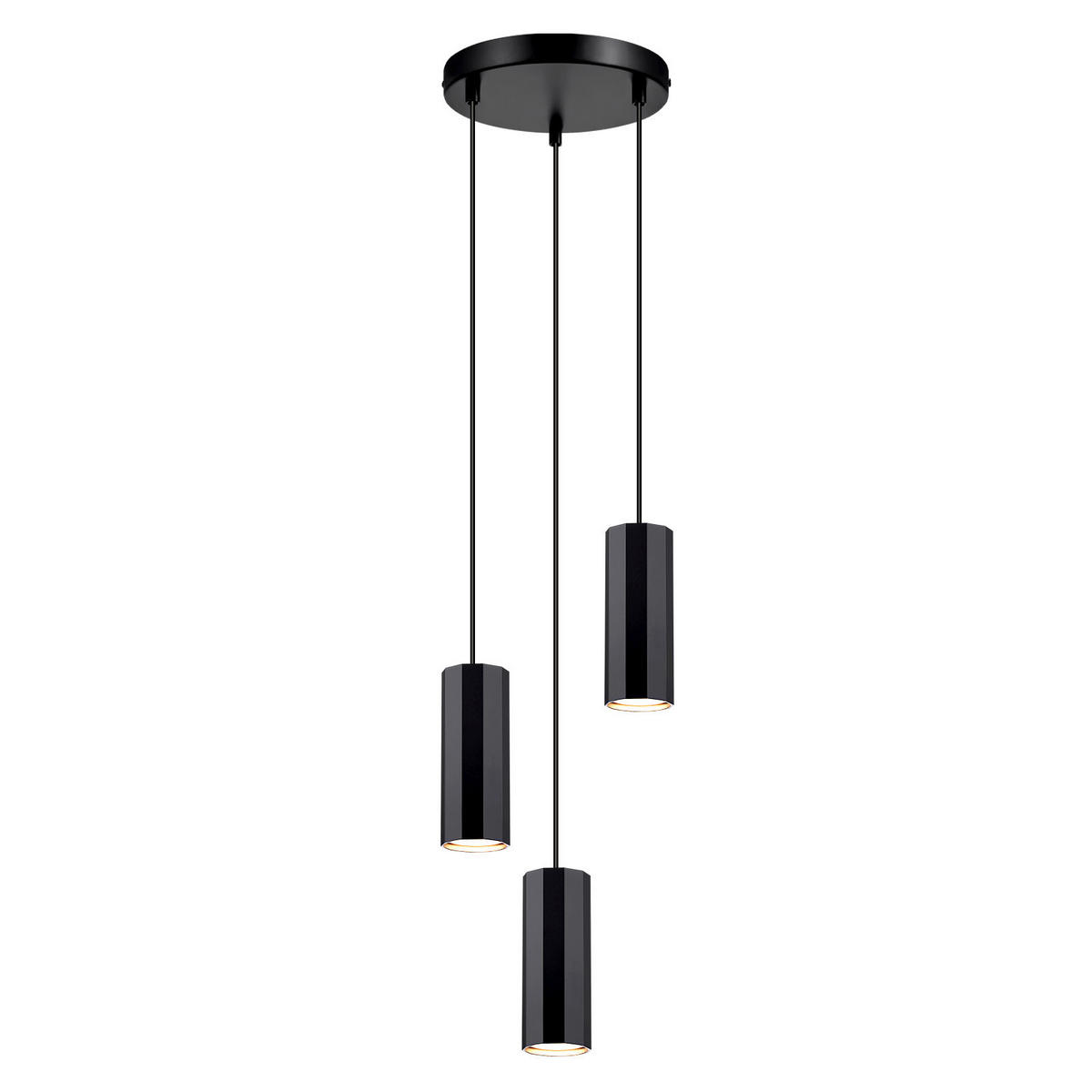 HÄNGELEUCHTE Stärke 3-flammig 20/20/170 cm - Schwarz, Metall (20/20/170cm) - Nettlife