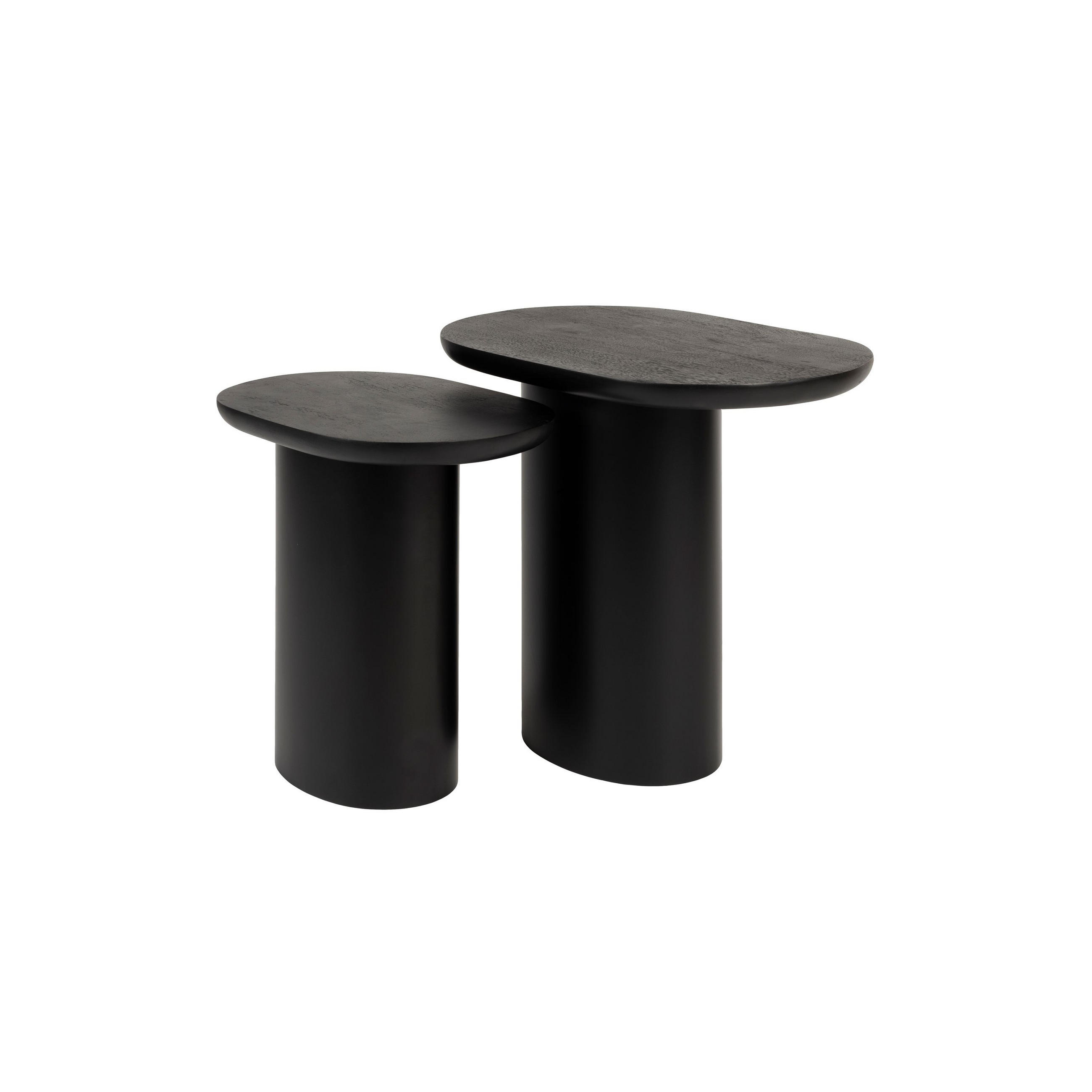 BEISTELLTISCH Bela 2er-Set - Schwarz, Metall (48/32/43cm) - Housecraft Living